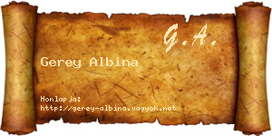 Gerey Albina névjegykártya
